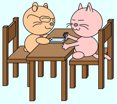 2人で向かい合って対戦できる