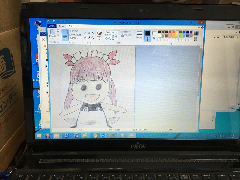 手書きの絵で合成写真を撮る