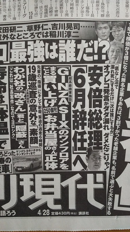 週刊現代 広告 政治