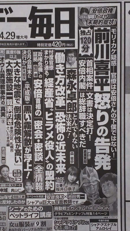 サンデー毎日 広告 政治