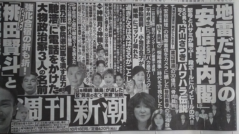週刊新潮 広告 政治