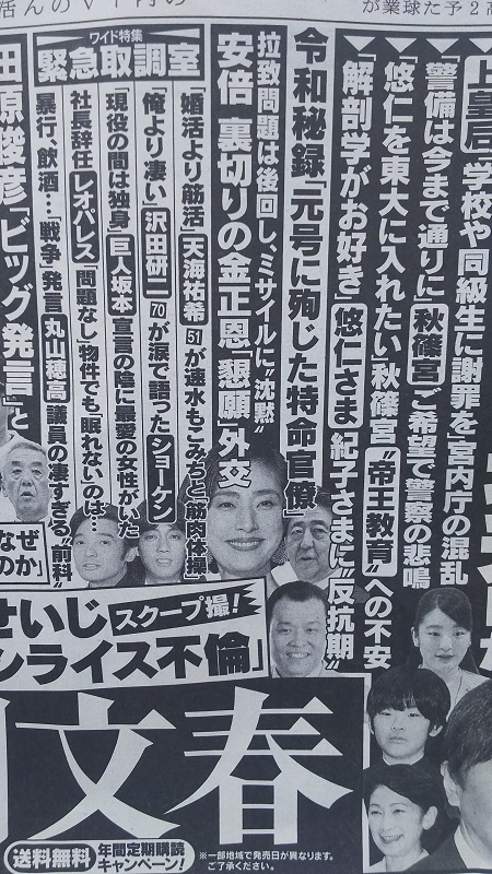 週刊文春 広告 政治