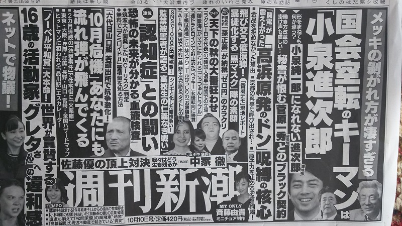 週刊新潮 広告 政治