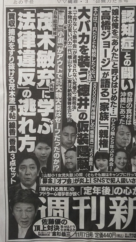 週刊新潮 広告 政治