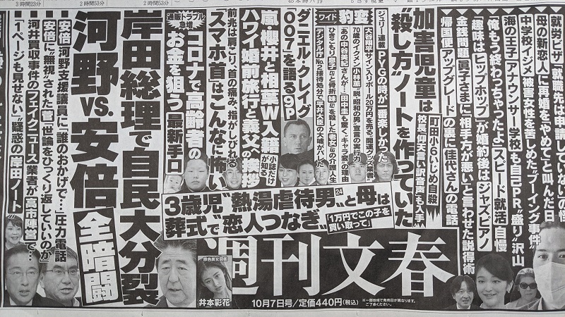 週刊文春 広告 政治