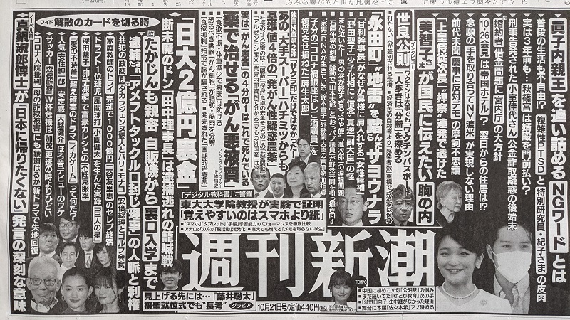 週刊新潮 広告 政治