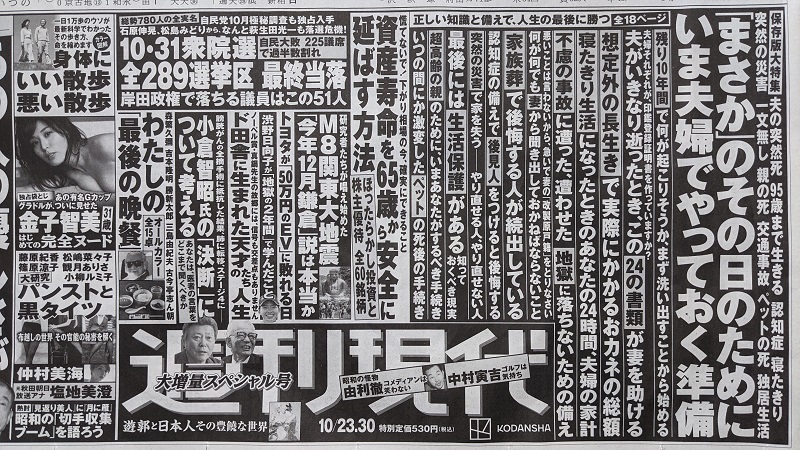 週刊現代 広告 政治