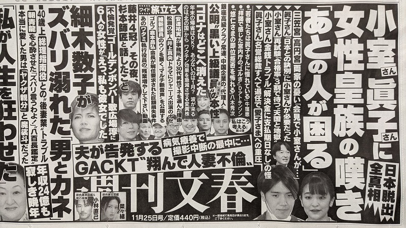 週刊文春 広告 政治