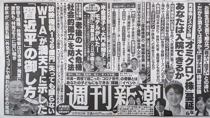 週刊新潮 広告 政治
