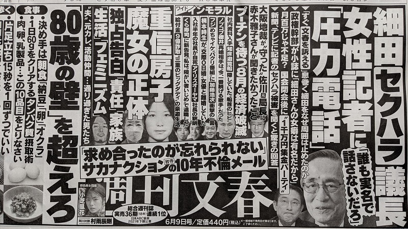 週刊文春 広告 政治