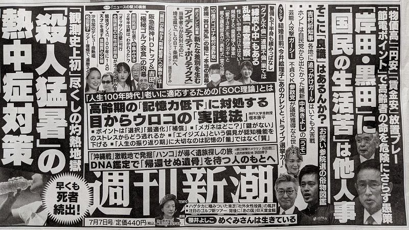 週刊新潮 広告 政治