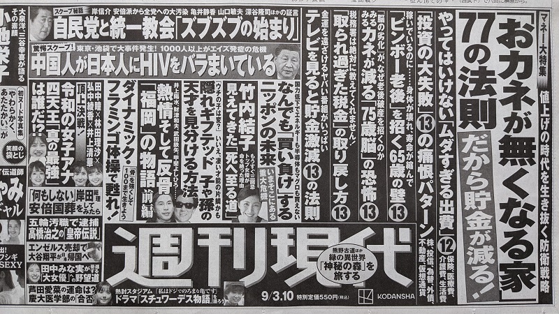 週刊現代 広告 政治