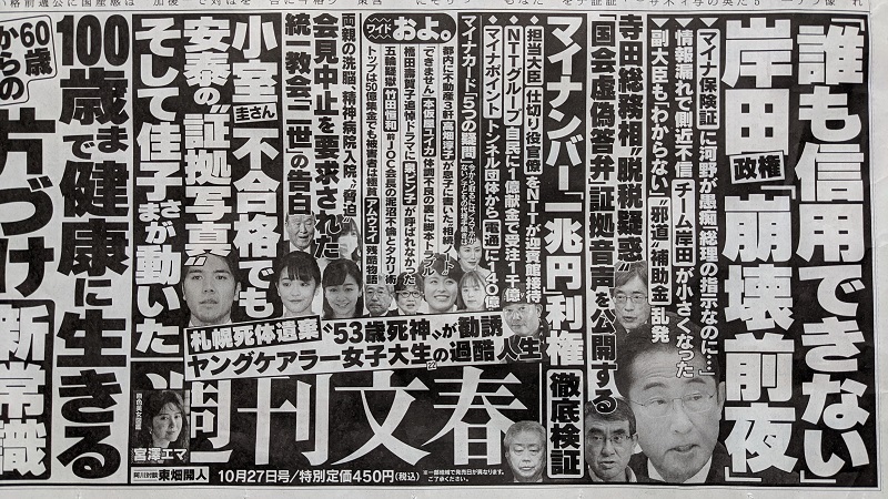 週刊文春 広告 政治