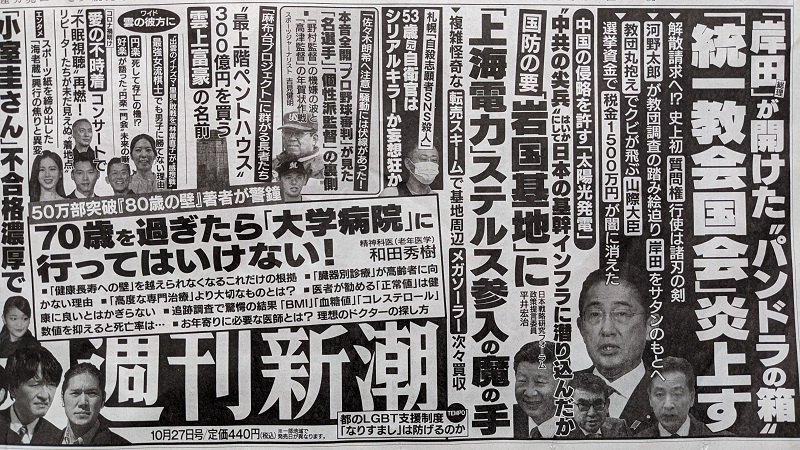週刊新潮 広告 政治