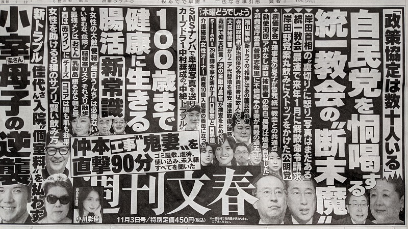 週刊文春 広告 政治