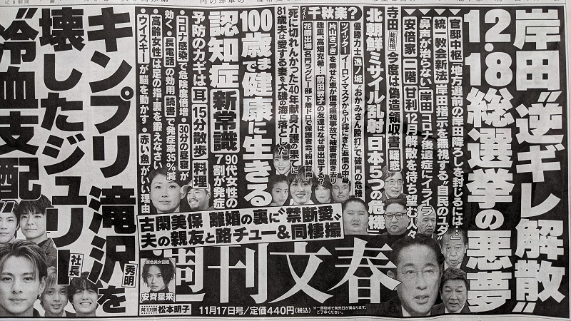 週刊文春 広告 政治