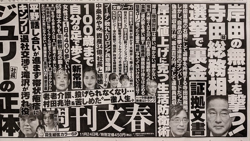 週刊文春 広告 政治
