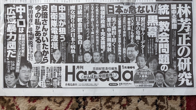 月刊Hanada 広告 政治
