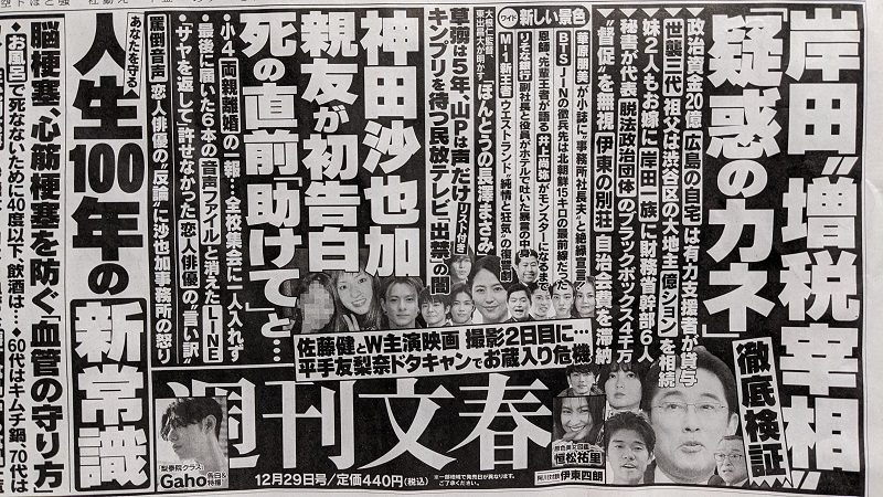 週刊文春 広告 政治