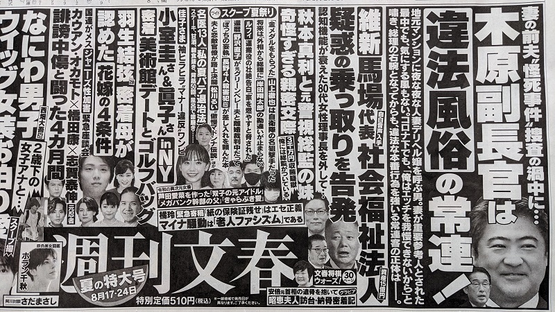 週刊文春 広告 政治