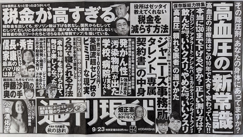 週刊現代 広告 政治