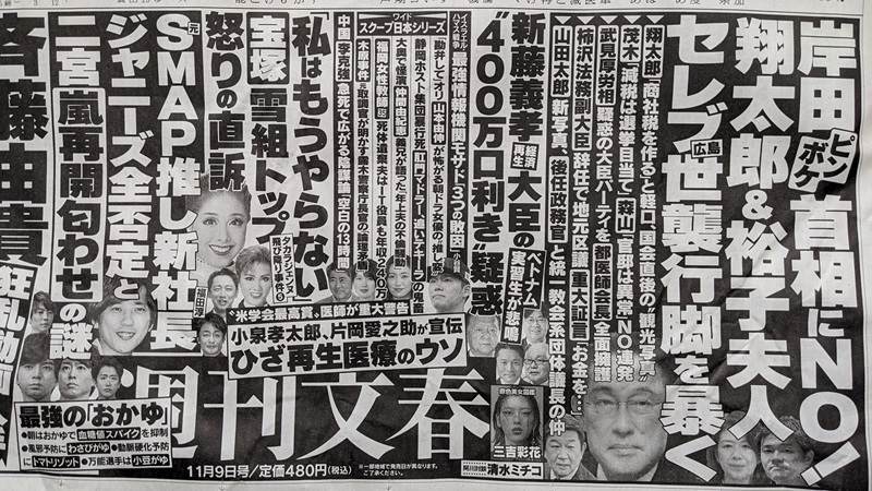 週刊文春 広告 政治