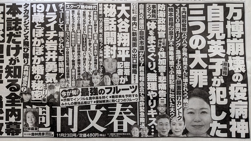 週刊文春 広告 政治