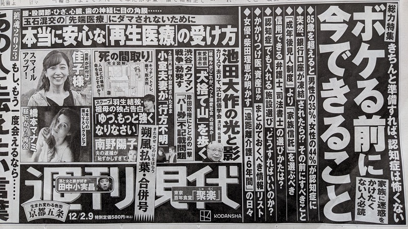 週刊現代 広告 政治