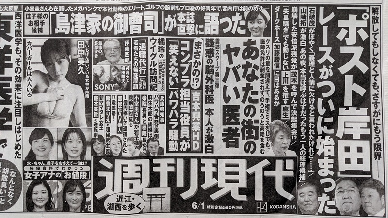 週間現代 広告 政治
