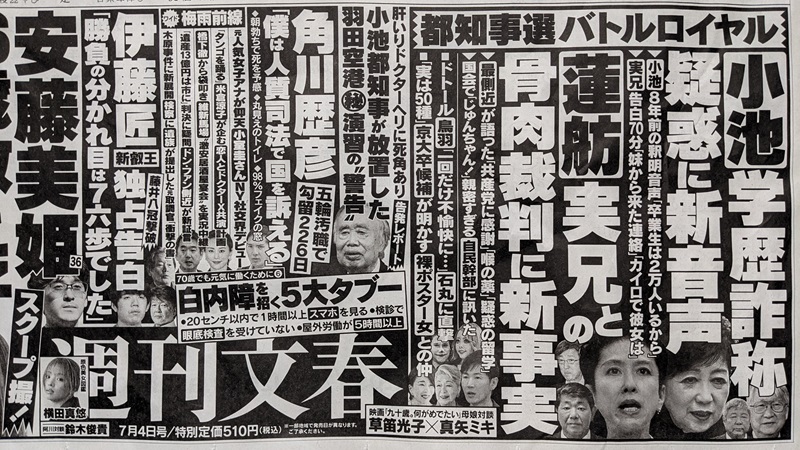 週刊文春 広告 政治
