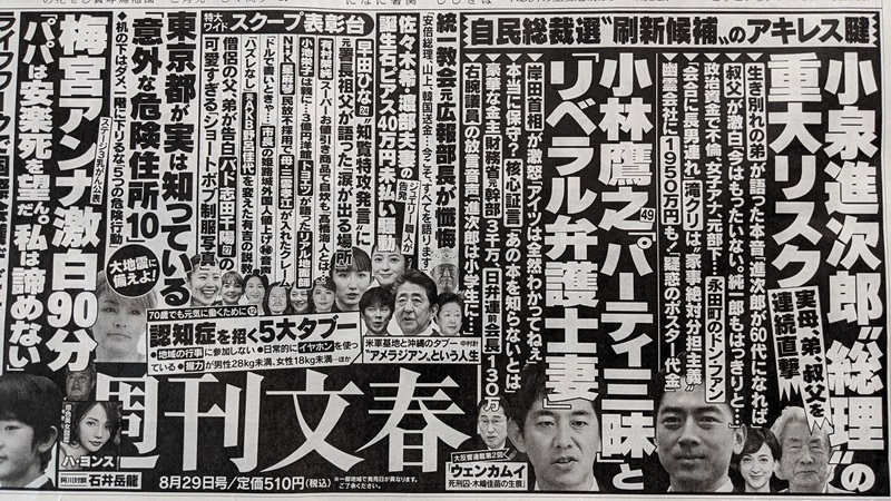 週刊文春 広告 政治