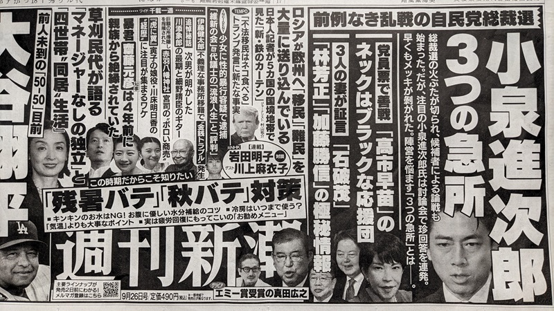 週刊新潮 広告 政治