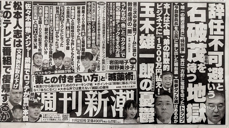 週刊新潮 広告 政治