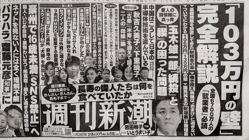 週刊新潮 広告 政治