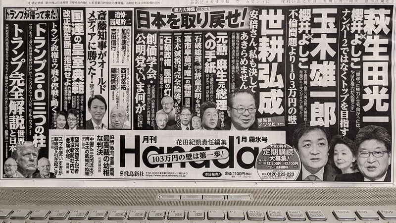 月間Hanada 広告 政治