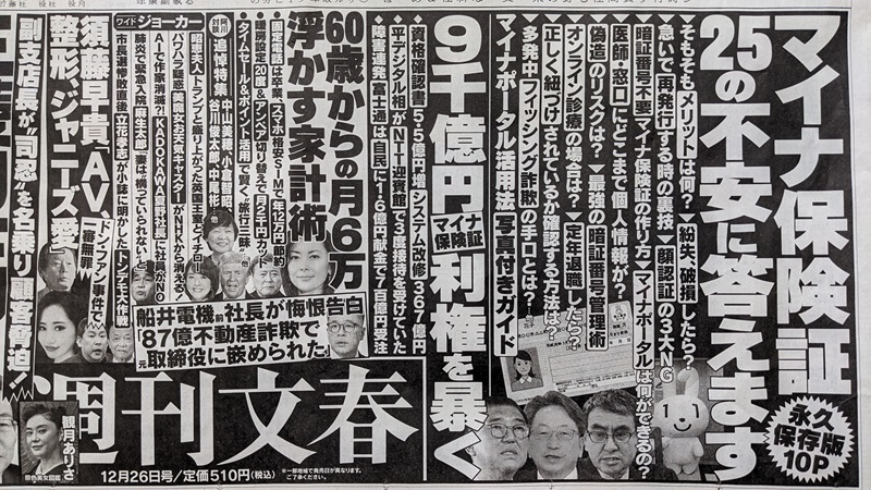 週刊文春 広告 政治