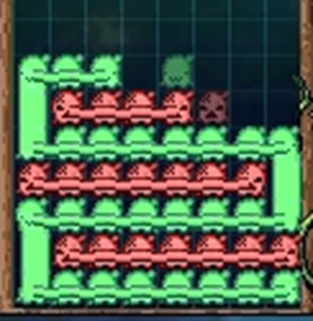 にょきを縦に3つだけつなげた形