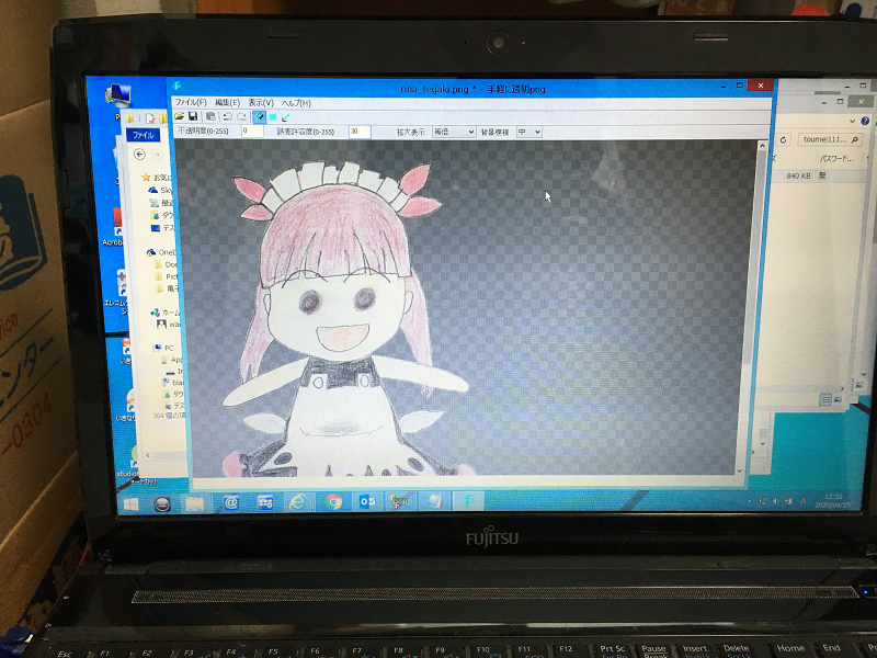 手書きの絵で合成写真を撮る