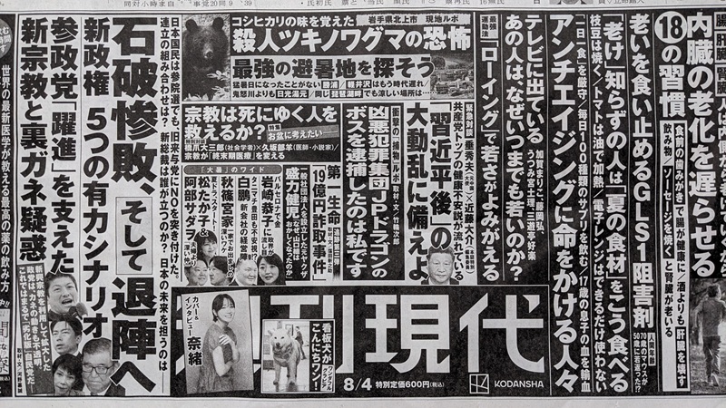 週刊現代 広告 政治